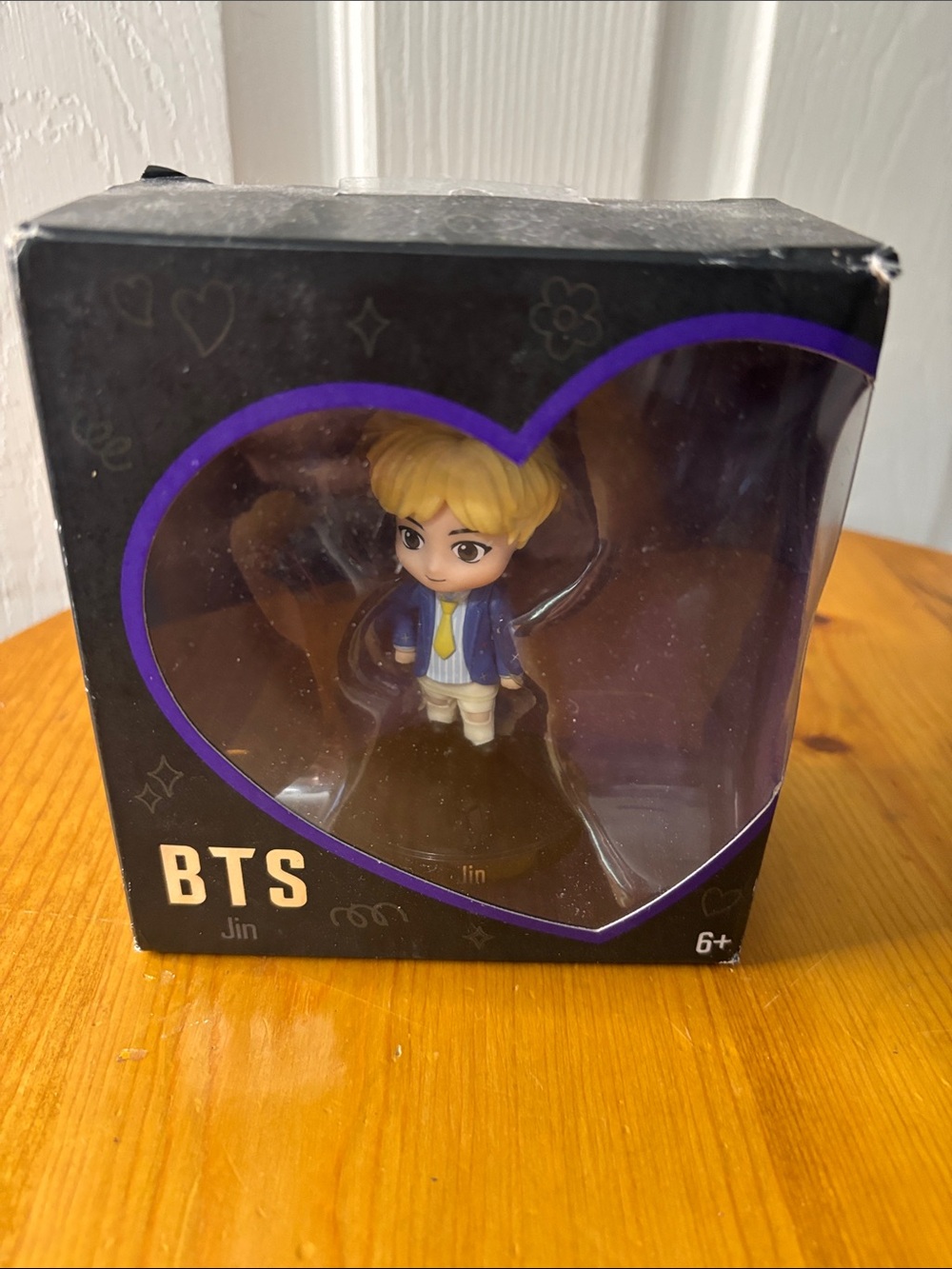 BTS Jin Chibi Figure in Black & Purple Box NWT